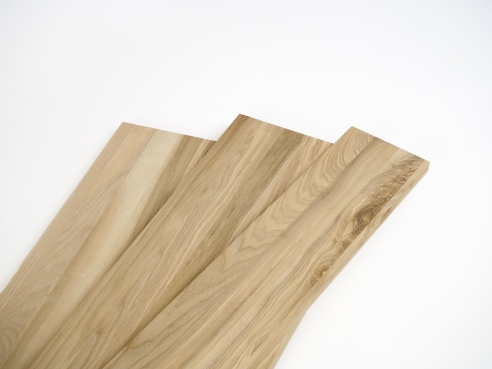 Solid wood edge glued panel Ash Brownheart A/B 19mm, full lamella, customized DIY